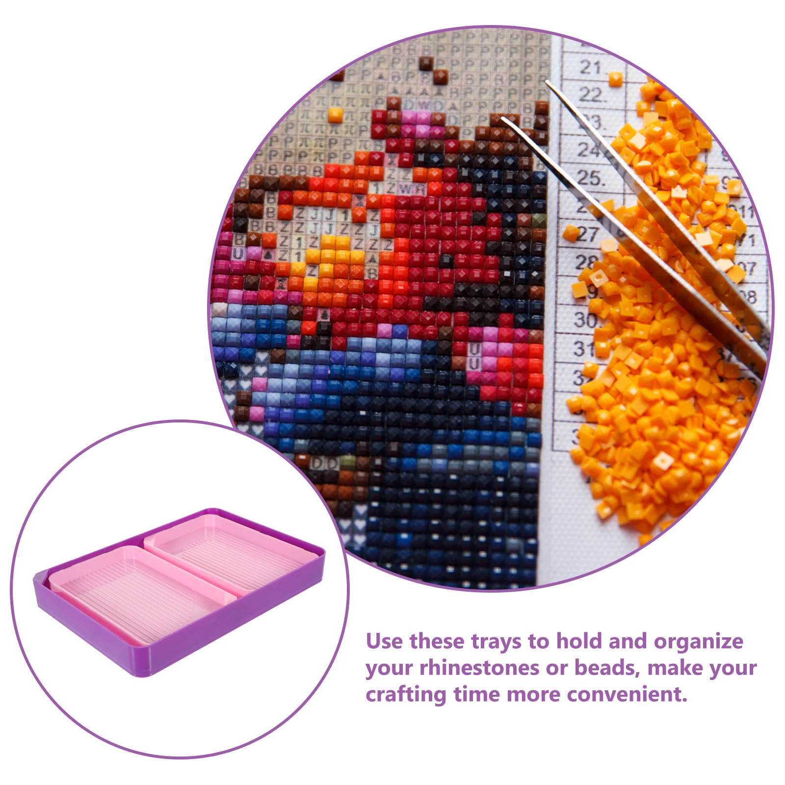 

Diamond Drawing Funnel Set Bead Sorting Trays Plastic Jewelry Storage Plate Beads Spot Drill Rhinestone Diphenylene Boxes