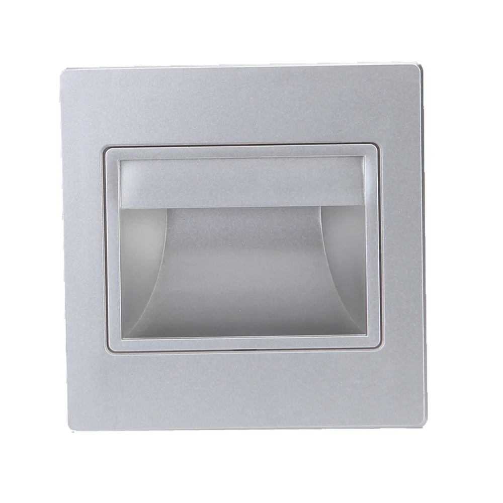 Imagem -02 - Recessed Led Escada Luz 95x95 mm Passo Escada Lâmpada de Parede 100240v 1.5w Footlight Quente Frio Branco Azul Escada Passway Iluminação