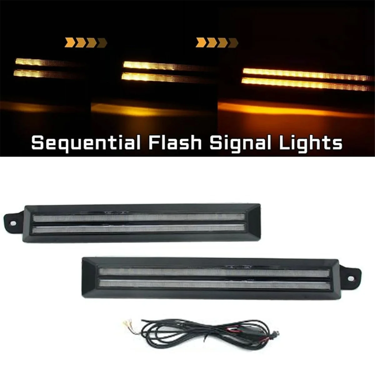 LED Daytime Running Lights Fog Lights for Toyota 4Runner 1996-2002 Amber Sequential Turn Signal Light