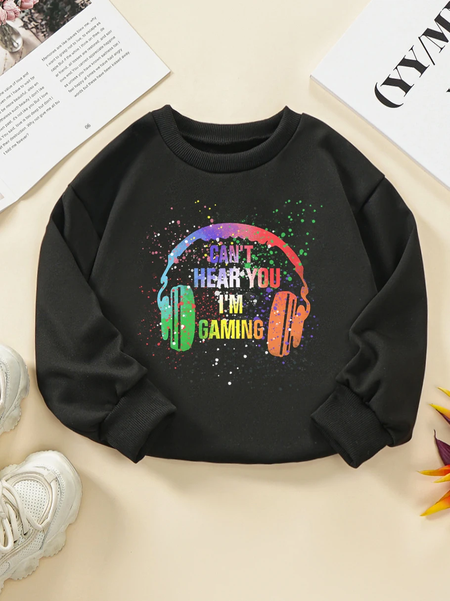 Children's Pullover New Boys and Girls Spring and Autumn Long sleeved Creative Letter Casual Top Comfortable Sports Shirt