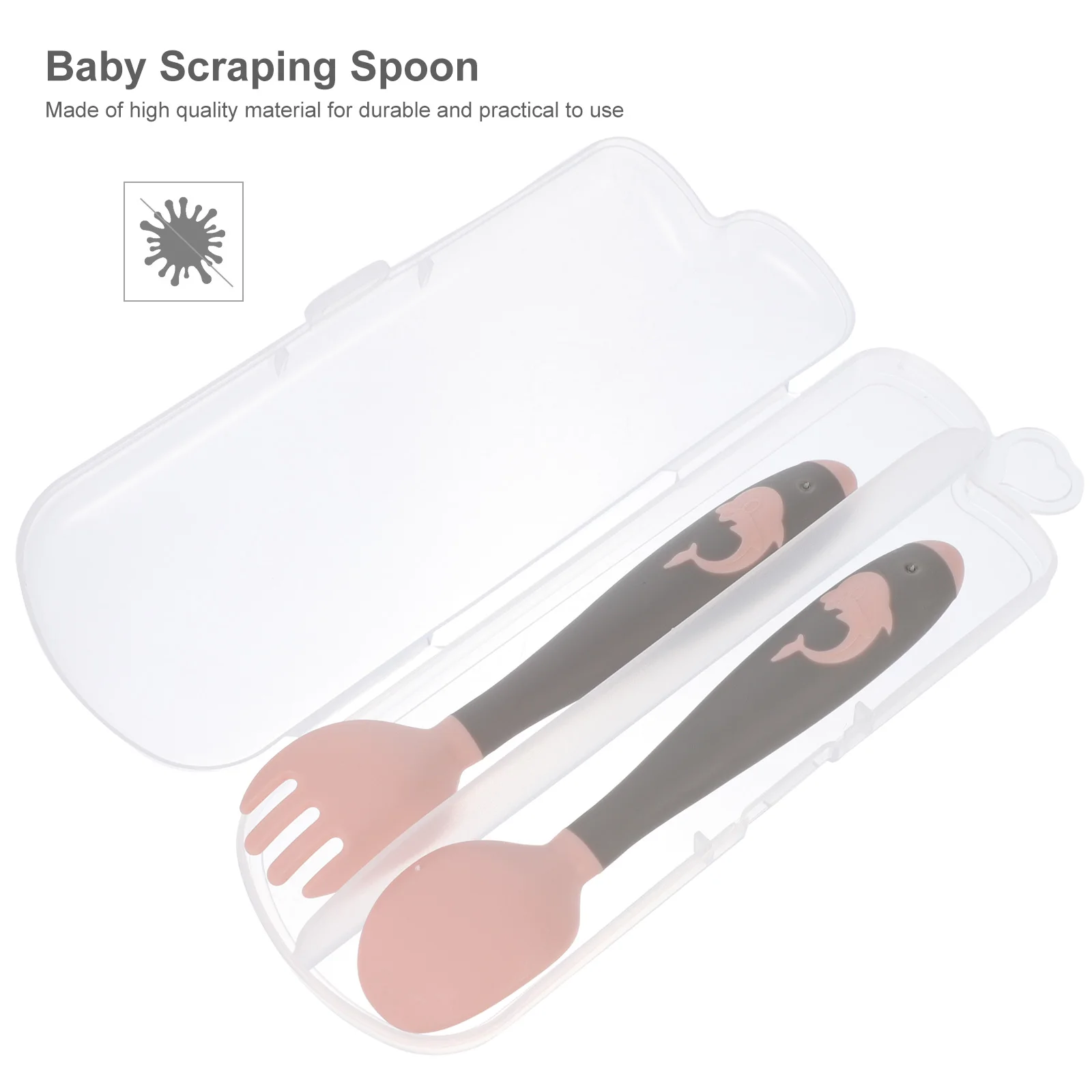 

Spoon and Fork Set Toddler Spoons Curved Babies Training Forks Metal Pp Cutlery