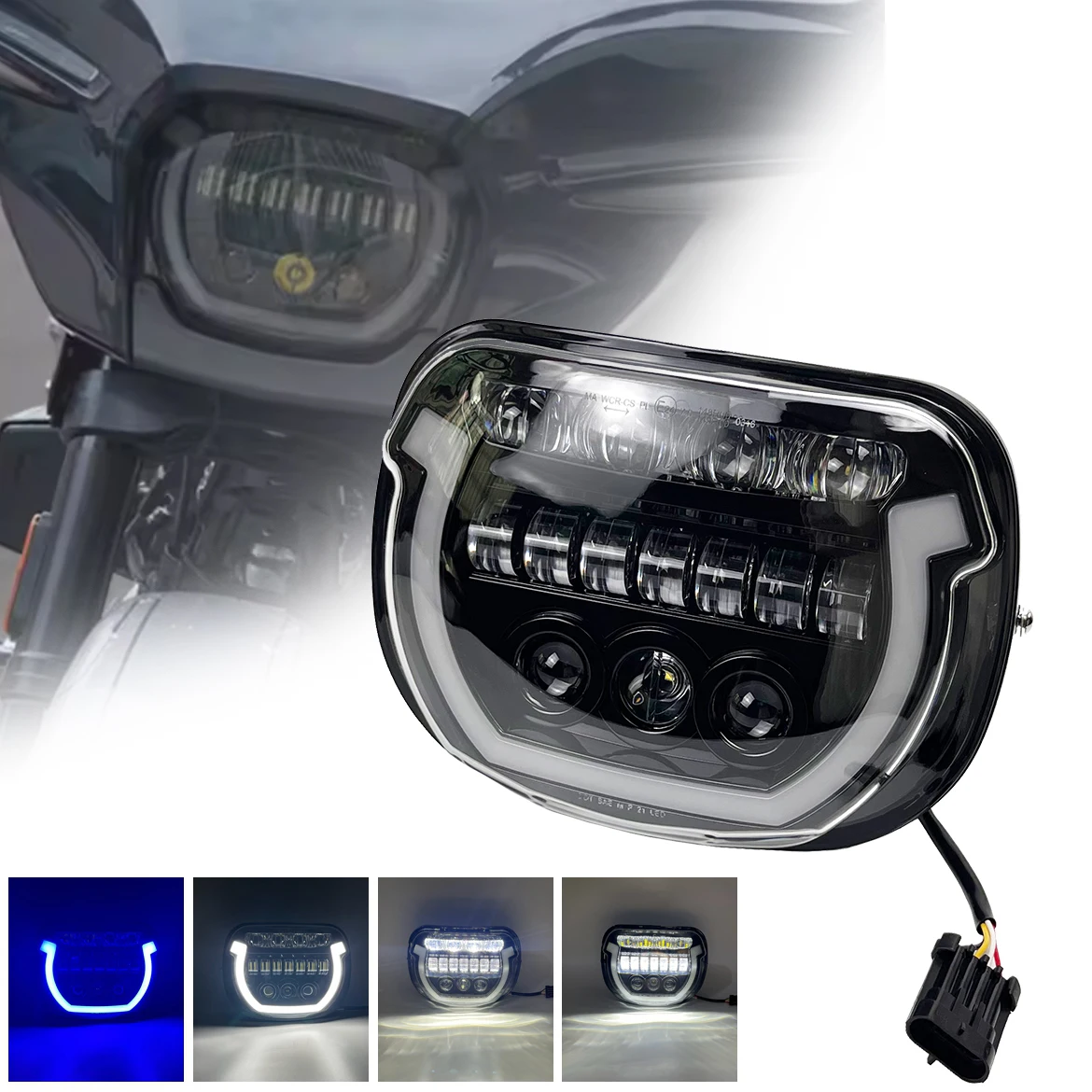 

STLFE Marked Motorcycle Headlamp Assembly High/Low Beam DRL LED Headlight for Harley Touring Street Glide FLHX FLHXI FLHXSE FLHX