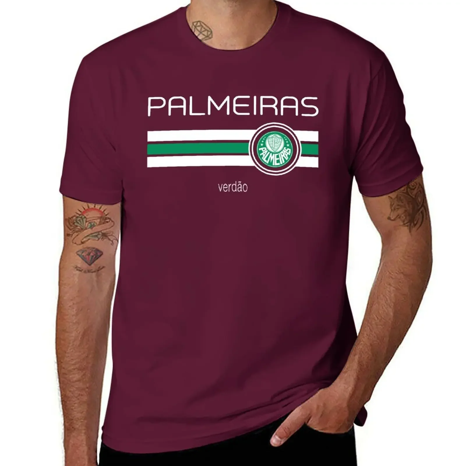 Vintage Customs Short Sleeve Tee Heavyweights Designer T Shirt Men Serie A - Palmeiras (Home Green) T-Shirt Men Clothing Style