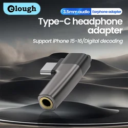 Elough Type-c to 3.5mm earphone Mini adapter Audio Adapter To 3.5mm Headphone Jack converter for iphone 16 Samsung converter
