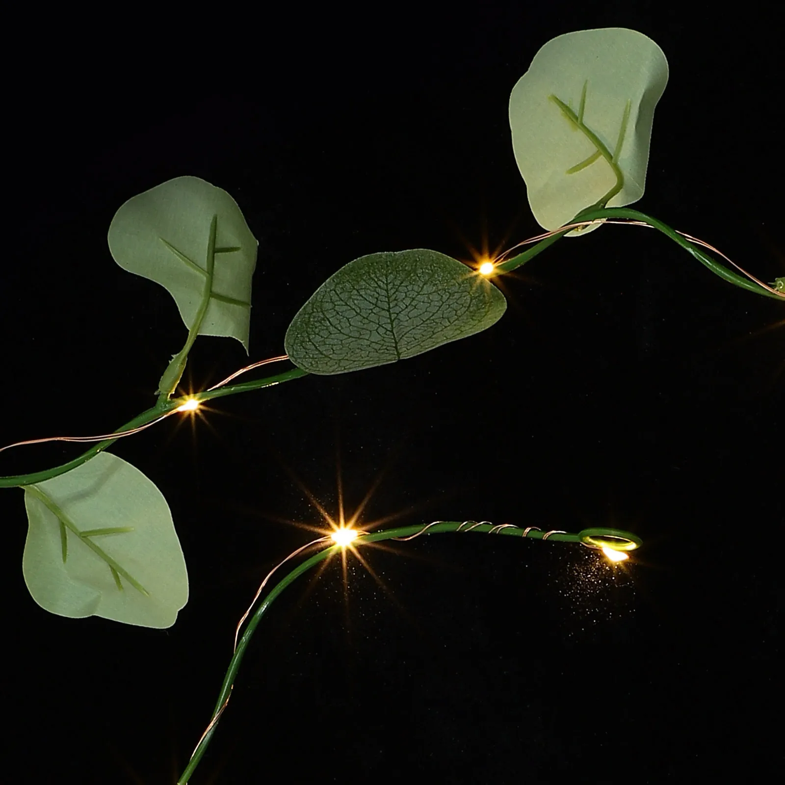 2 متر الأوكالبتوس سلسلة ضوء 20 LED الاصطناعي الخضرة الكرمة مصباح لتدوم دائم مزاج احتفالي الإضاءة ديكور للاستخدام الداخلي