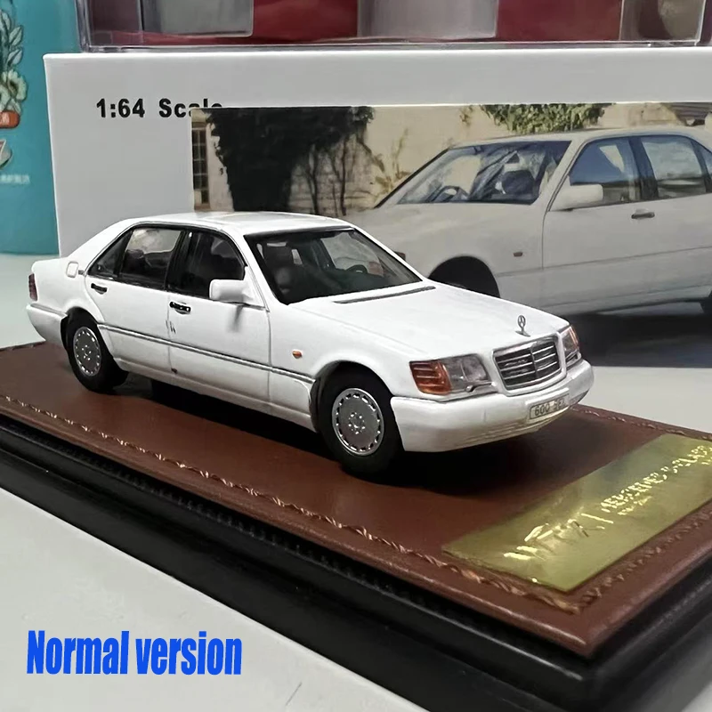 WTX 1:64 Scale 600sel W140 White Tiger Head Alloy Car Model Collection Souvenir Gift tabletop Display Ornament