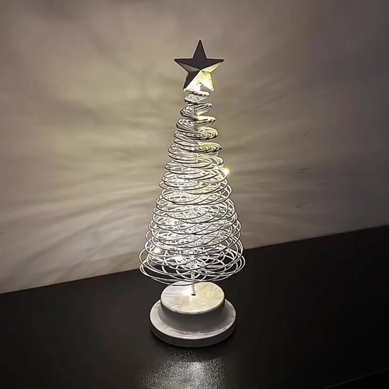 Desktop Christmas Tree Spiral Night Light Mini Small Decoration Bedroom Home Ornament image 4