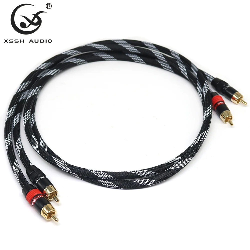 Signal Line Cords HI-end HiFi High Quality YIVO XSSH Video DIY OEM ODM 4N OFC Male 2RCA to Male 2RCA Extension Audio Cables Wire
