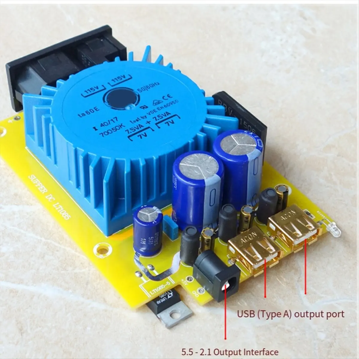 15W DC5V USB Audio Linear Power for Bingzi LT1086CT Filters DC5521 Low Noise CAS XMOS for Headphone Amplifier