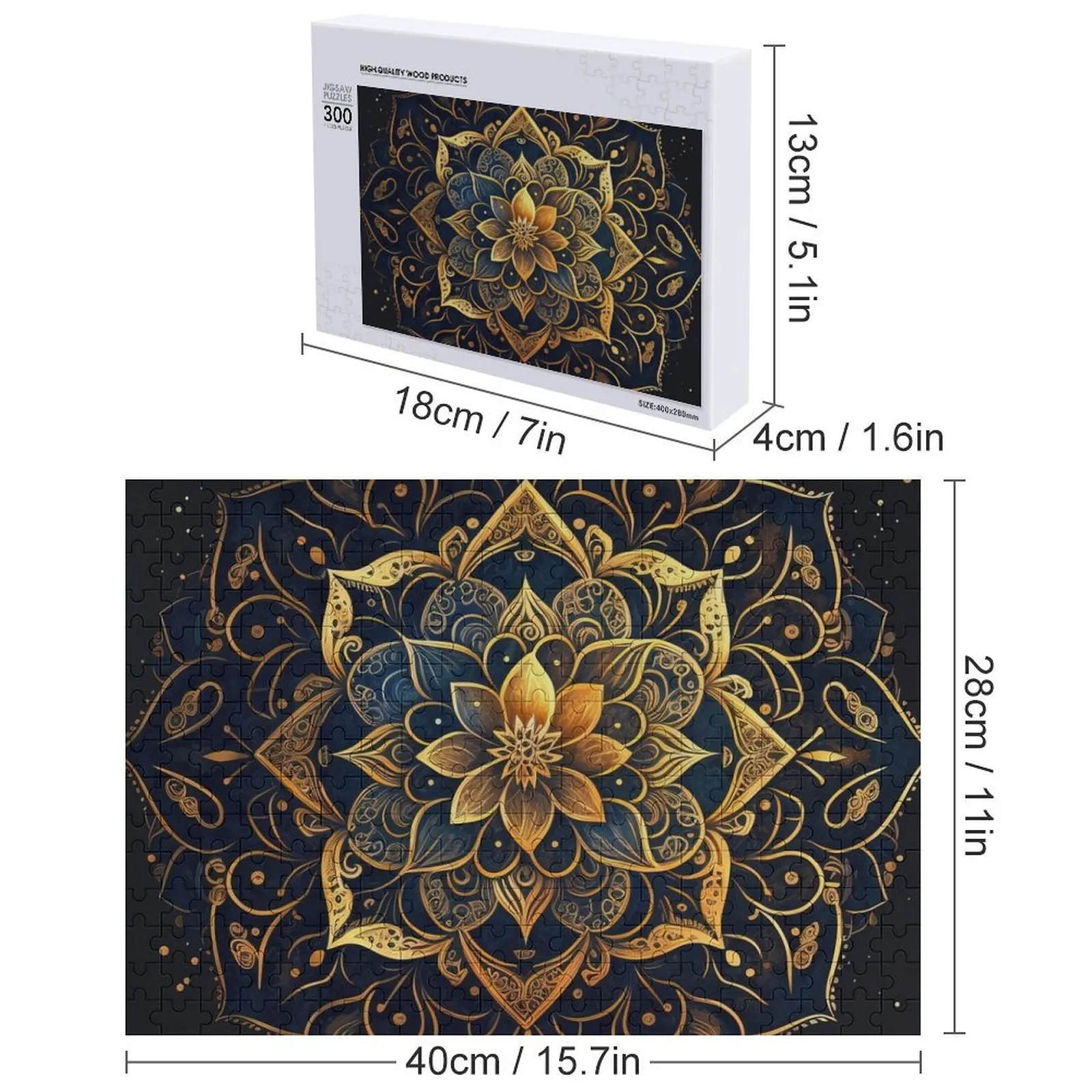 الذهب ماندالا الفن، ماندالا زهرة بازل قطع صورة مخصصة لوحات ديكور خشبية مخصصة بازل قطع الذكاء