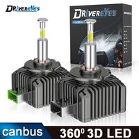 360 3D D1S D3S LED Car Headlights Bulbs Canbus D2S D4S D8S Led HID Kit D1R D2R D3R  Auto Lamps Turbo LED 35W Super Bright 6500K