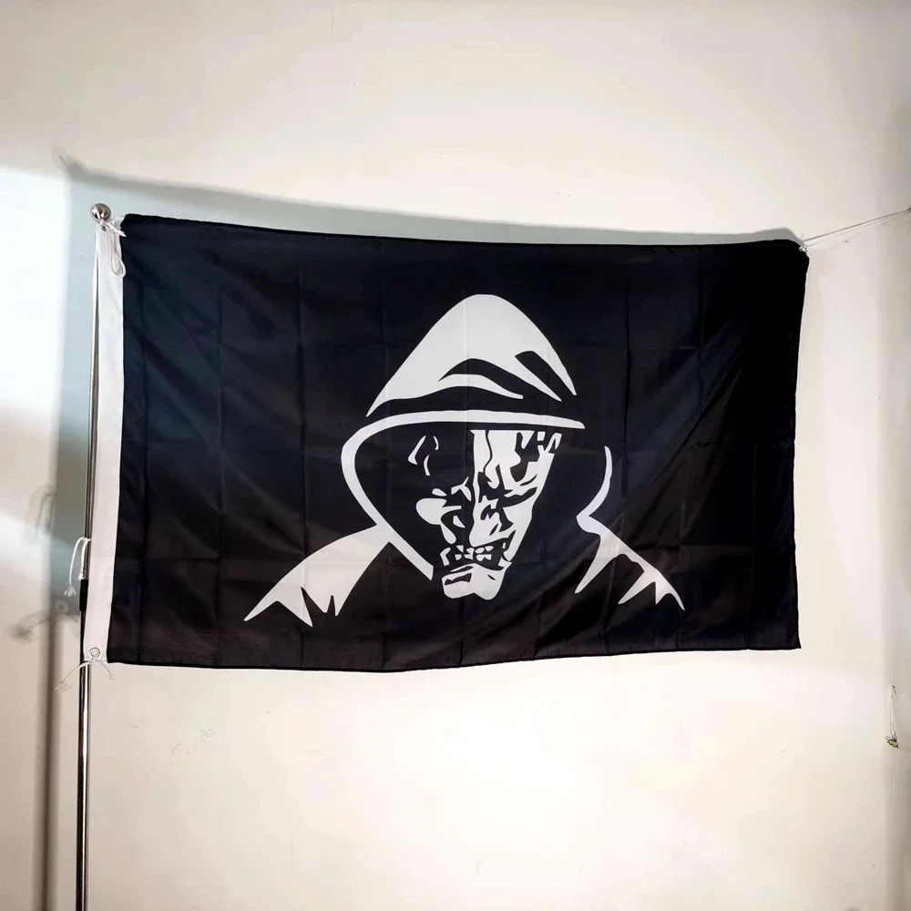 Black Polyester Demon Skull Flag Banner 90x150cm Polyester Funny Print Cotton Streetwear Flag