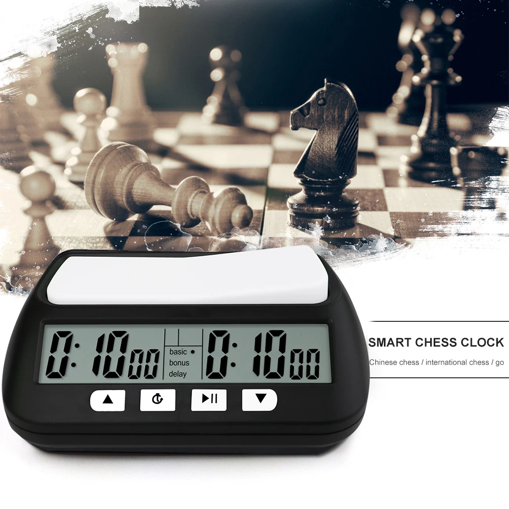 Competition Count Up Down Timer Professional Digital Chess Clock Plastic Battery Powered Lightweight Stopwatch for Board Game