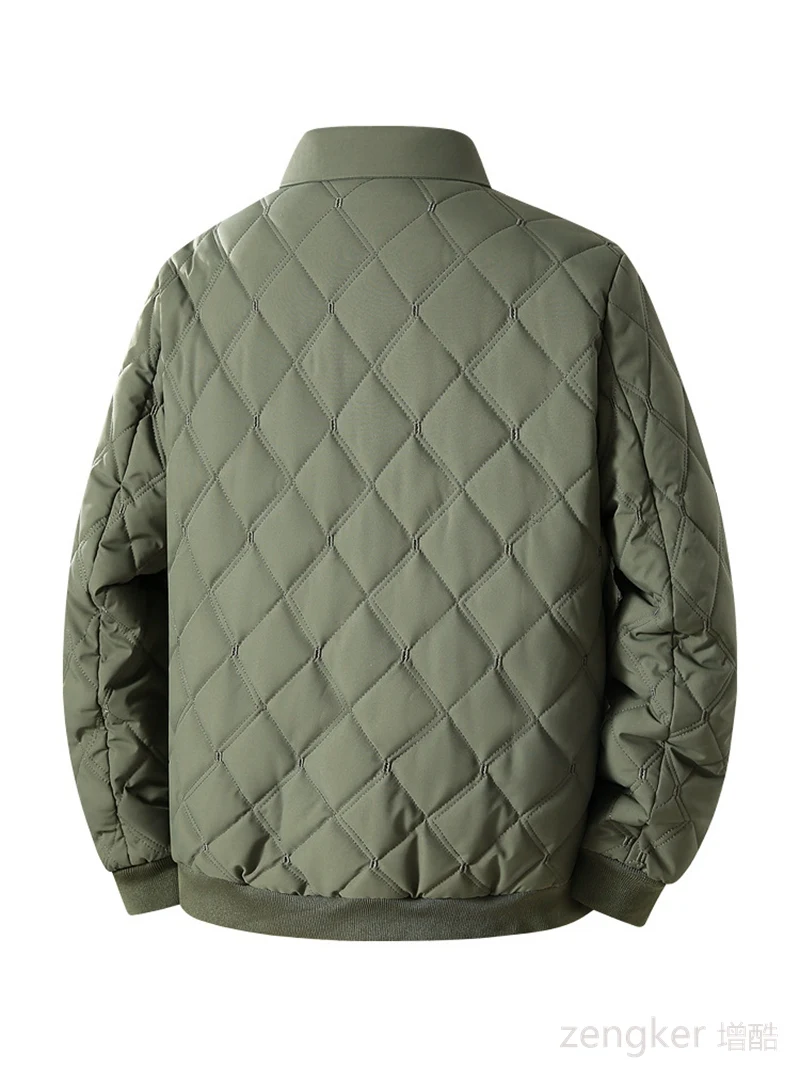 Plus Size Men's Winter Padded Jackets - Thick Quilted Baseball Collar Coats Warm Cotton-padded Outerwear for Fall & Winter