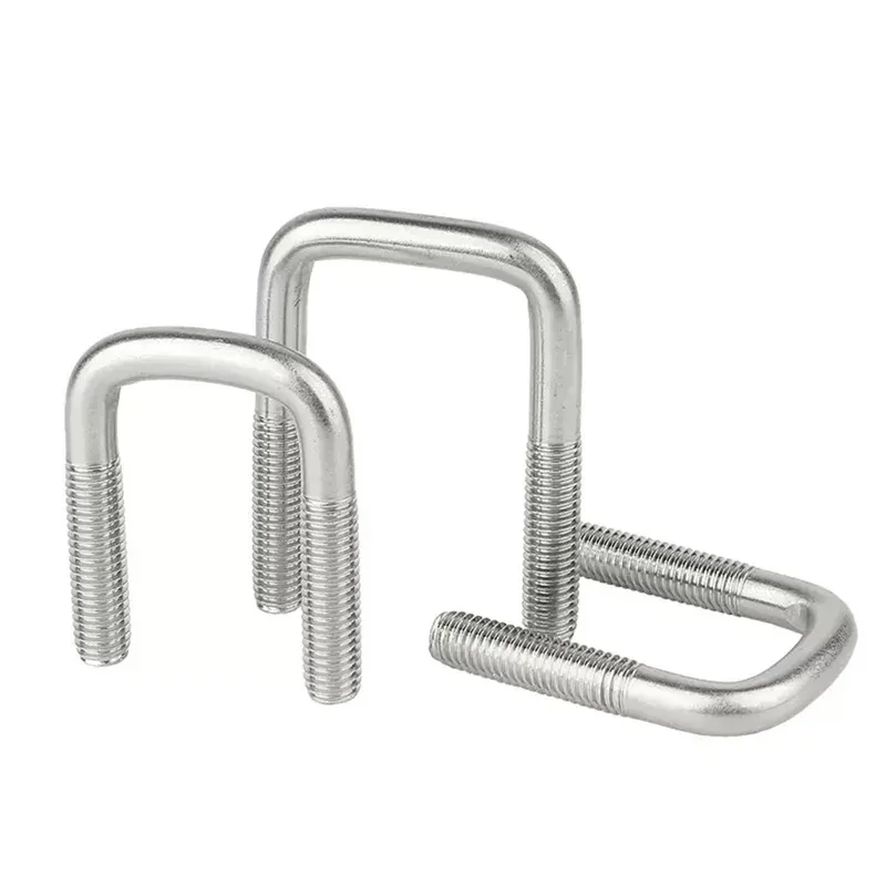 304 Stainless Steel U Shape Right Angle Square Pipe Clamp Fixing Bolt M6 M8 M10 M12