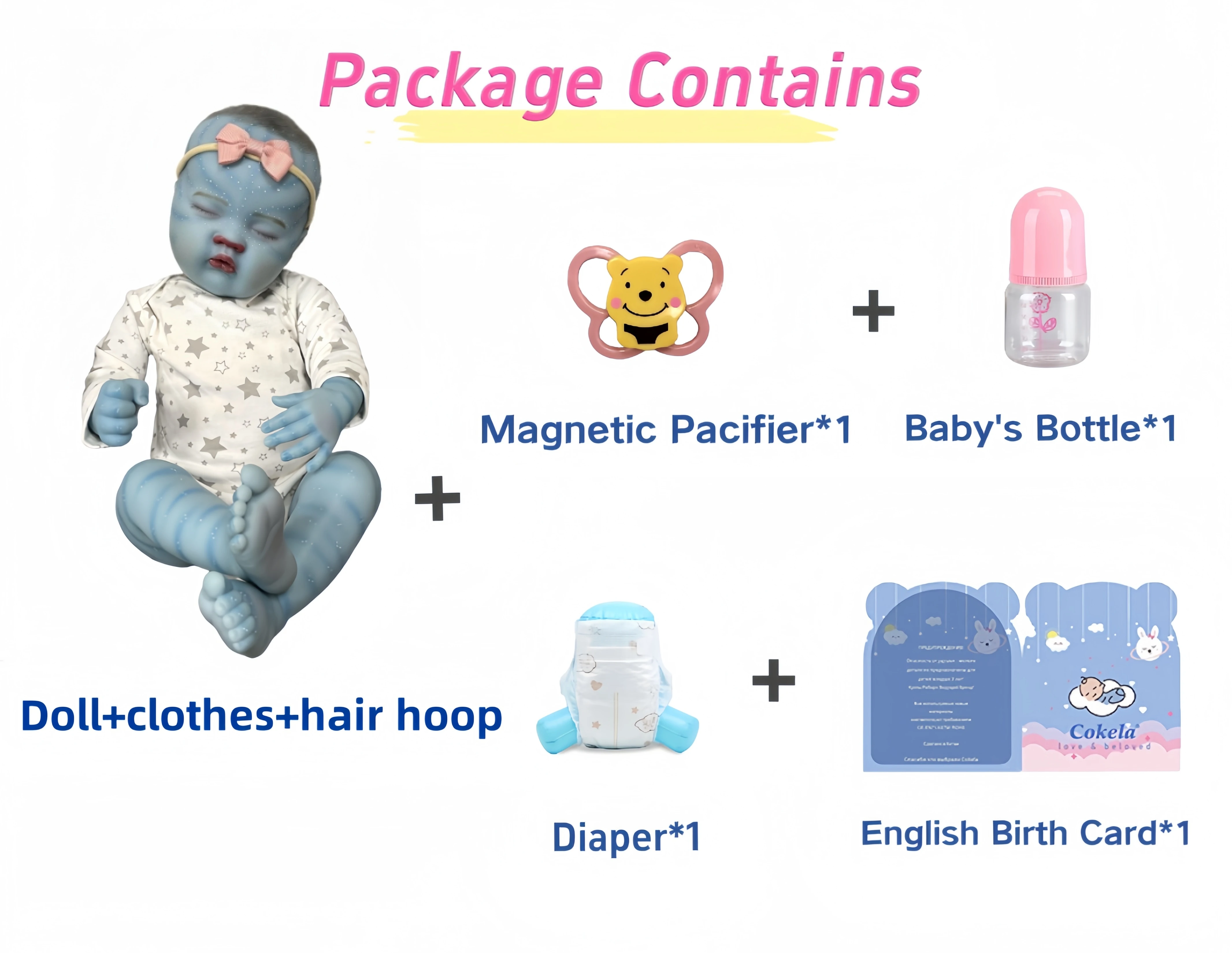 Cokela 48cm / 19 polegadas bonecas reborn criança para presentes realista reborn fantasia criança bebê avatar boneca