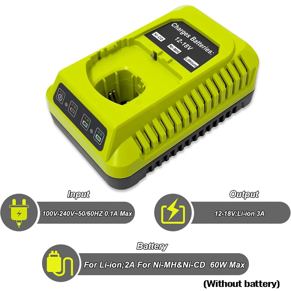 P117 18-Volt Schnellladegerät Ersatz für Ryobi 12V-18V Akku P102 P108 P189 P197 P103 P105 P107 P190 P191 PBP002 PBP005 – Detail 4