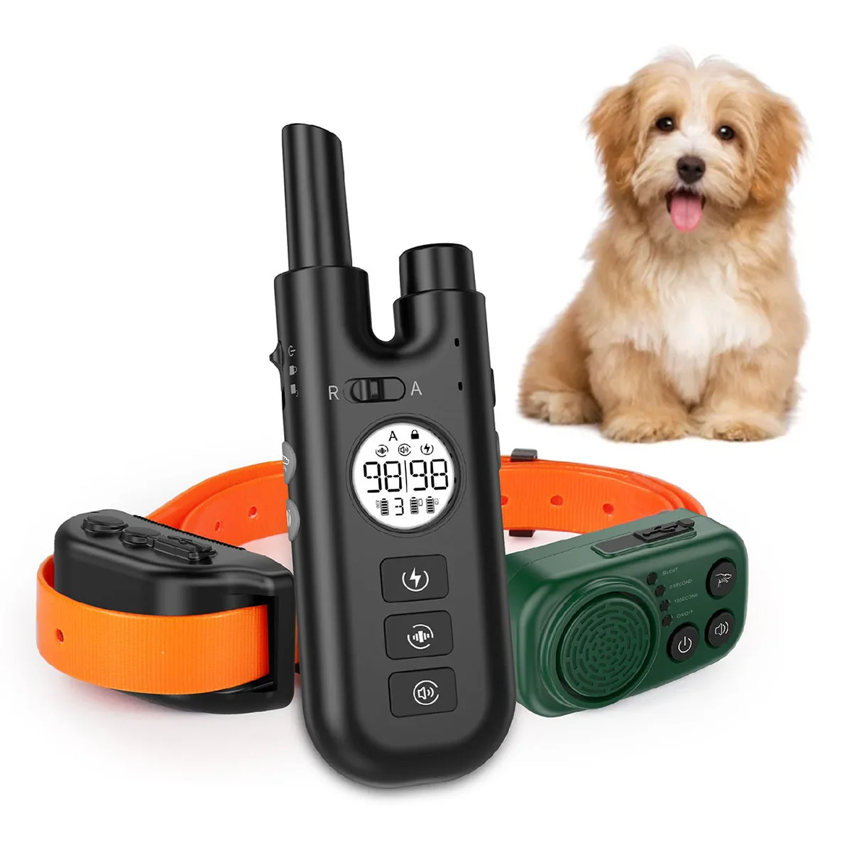 

Multifunctional Dog Training Collar Remote control training+automatic bark stopping+hunting guidance 2600ft remote control Separ