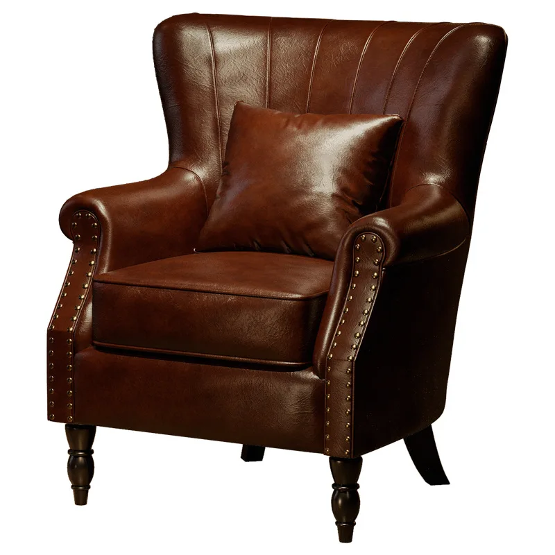American retro style bar sofa chair clear bar bistro commercial table and chair combination whiskey bar single tiger chair