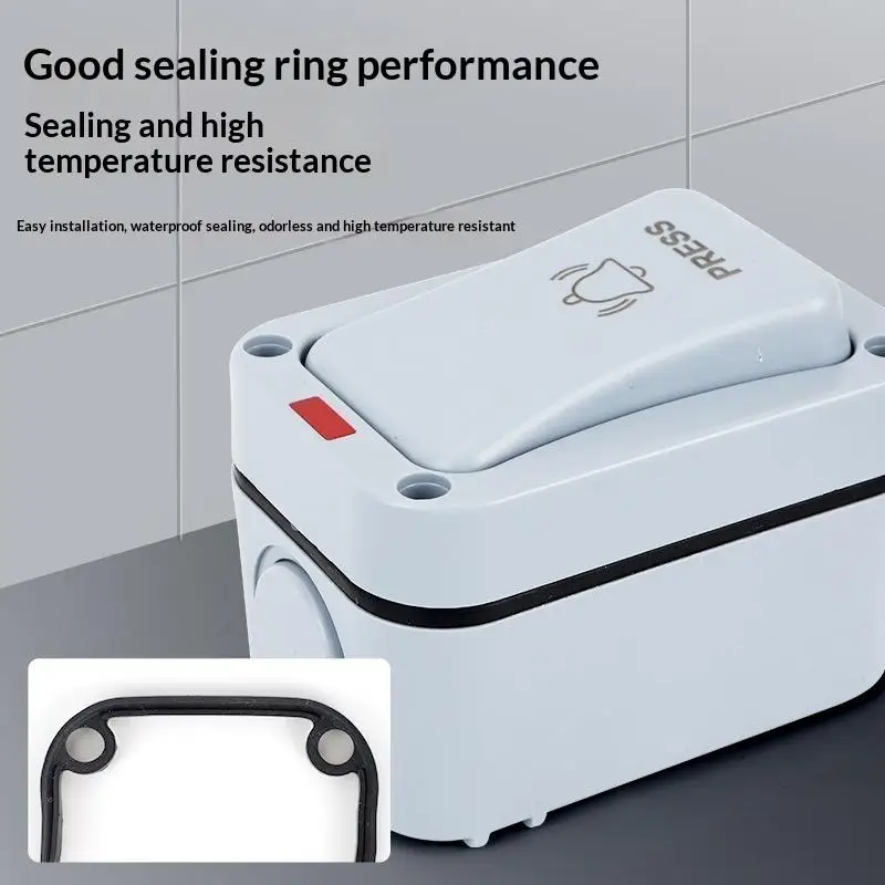 AC250V 20A Doorbell Switch Self-resetting Outdoor IP66 Patio-Mounted Waterproof Doorbell Control Push-Button Switch