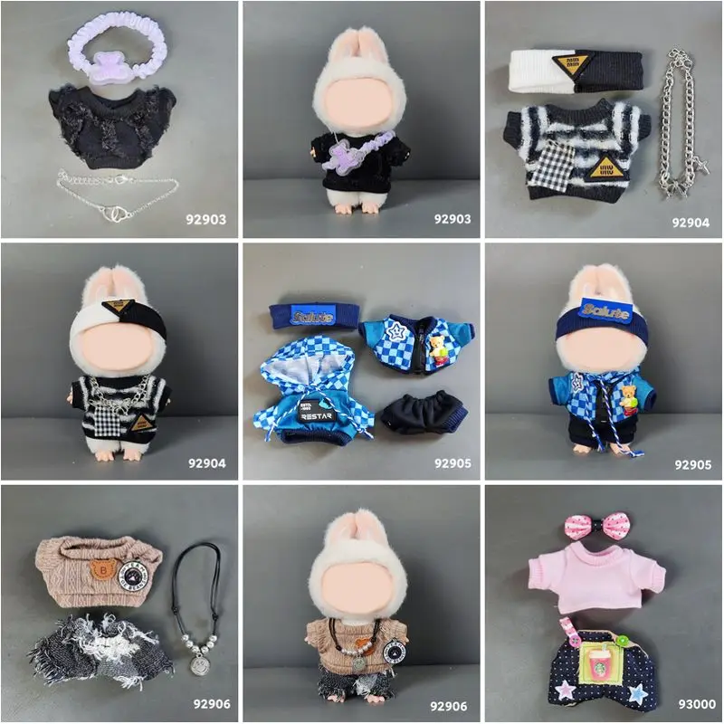 

For Cute 17cm Mini Plush Doll'S Clothes Outfit Accessories for V1 V2 V3 Labubu Outfit Clothing Kids No Doll Gifts