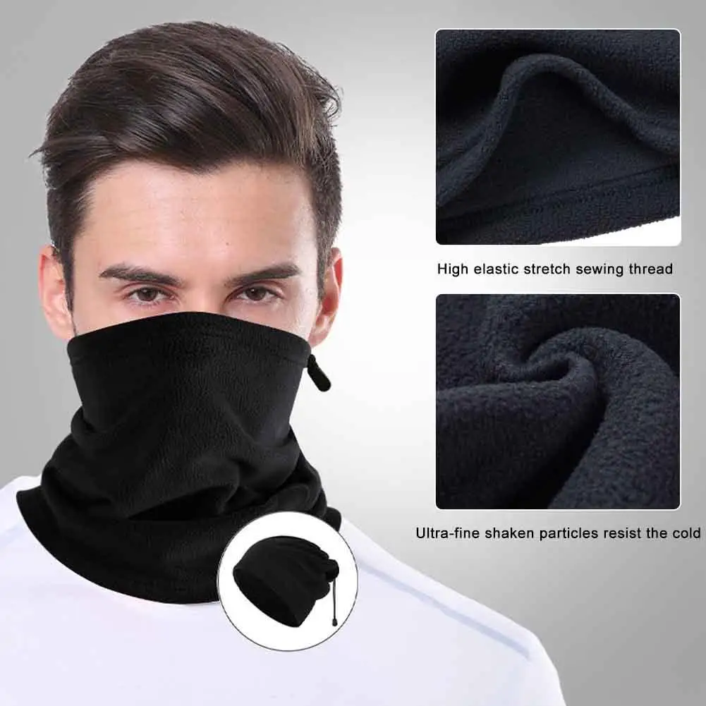 Fleece Neck Warmer Winter Neck Windproof Tube Scarf For Men Bandana Mask Soft Half Face Cover Snowboard Gaiter B5W3