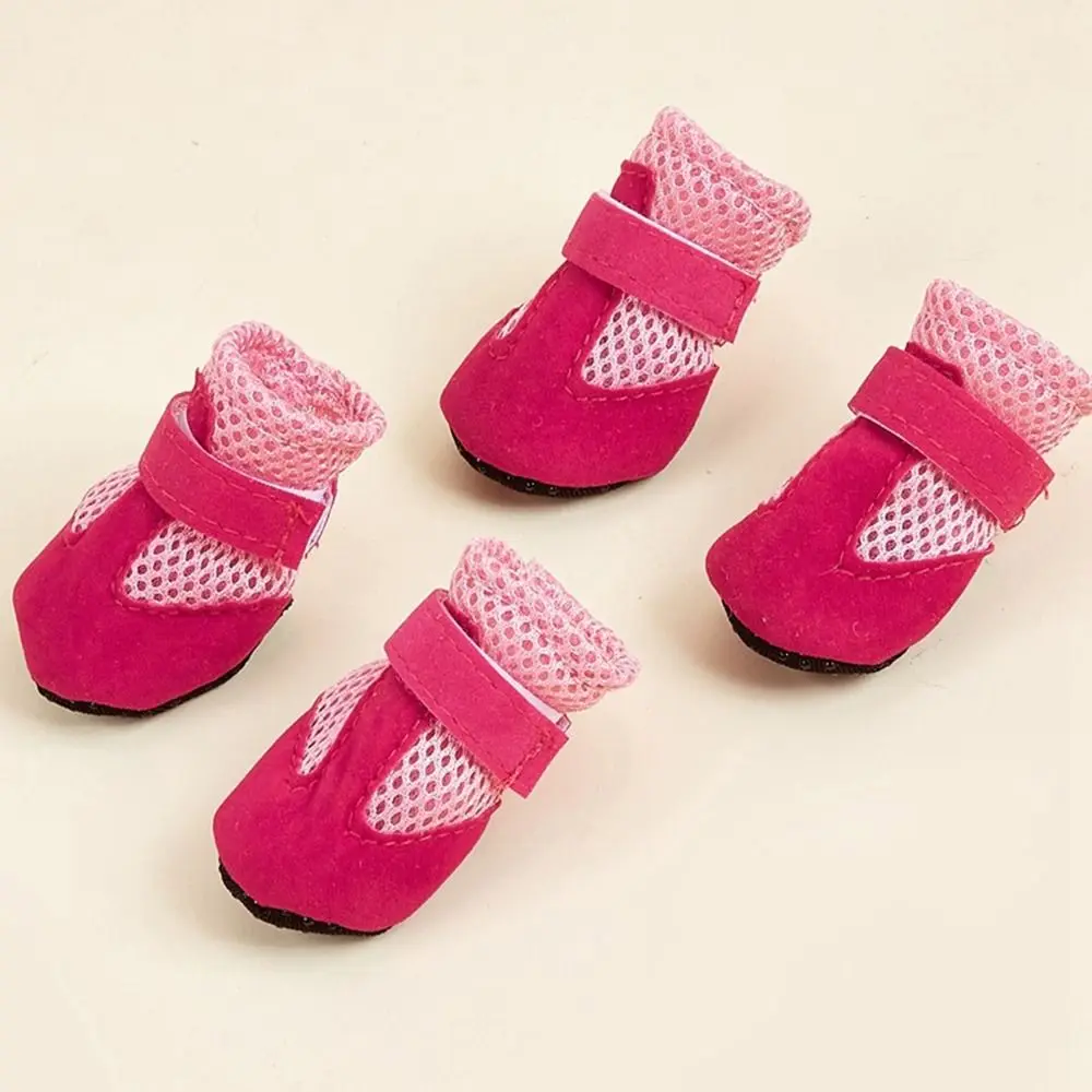 

4pcs/set Comfortable Pet Rain Boots Breathable Protective Pet Dog Shoes Easy To Clean Anti-slip Dog Care Footmuffs Indoor