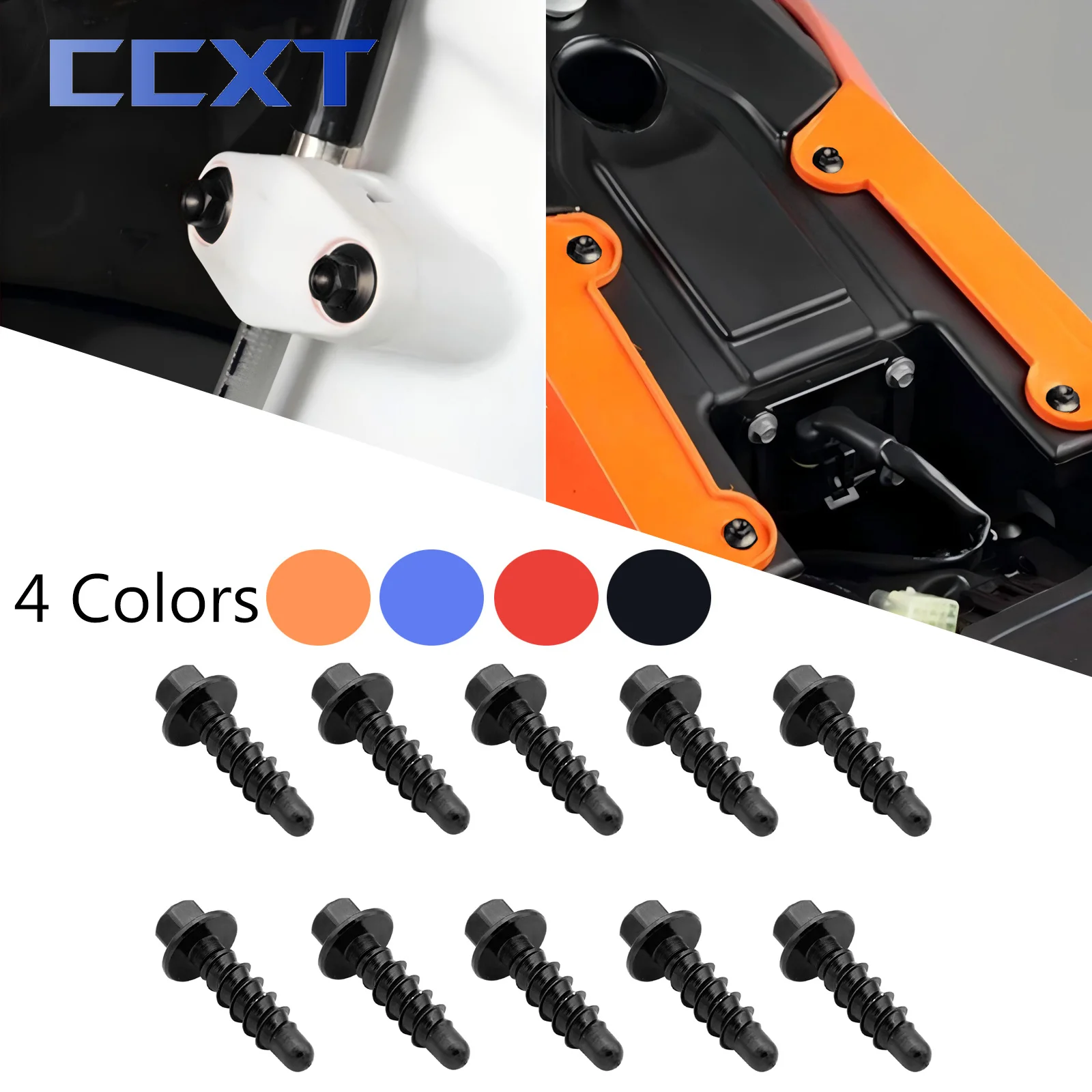 10Pcs CNC Aluminum Self Tapping Screw Bolts Kit For Husqvarna FE FC FX TE TC TX For KTM EXC EXCF XC XCF XCW SX SXF TPI 2004-2022