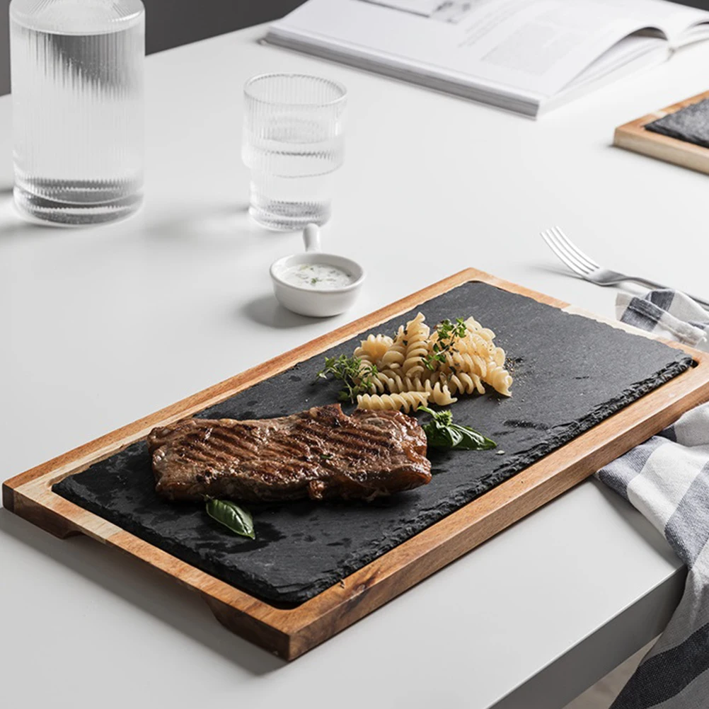 

Wooden Snack Tray Acacia Dishes Arrangement Multi function Western Cuisine Rectangle Plate Smooth Eco friendly