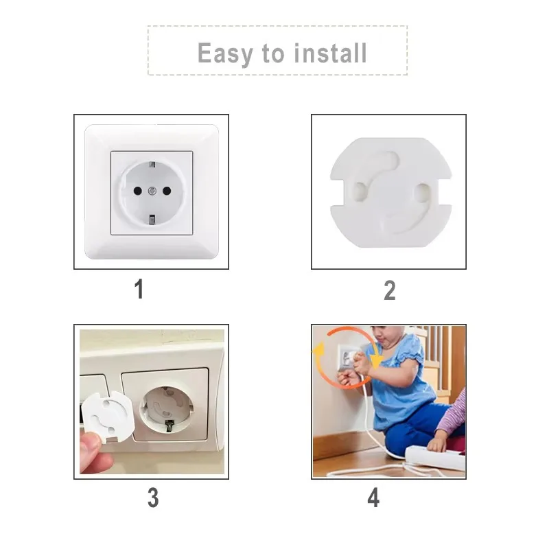 1Pcs/3Pcs/5Pcs/10Pcs  Baby Safety Socket Covers  Electrical Plastic Outlet Protectors Child Safe Socket Security Protection C09