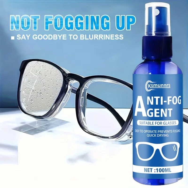 100ml Nano Anti-Fog Spray for Eyeglasses, Swimming Goggles and Ski Goggles, Long-Lasting Anti-Mist Coating, Clear Vision Lens Cl