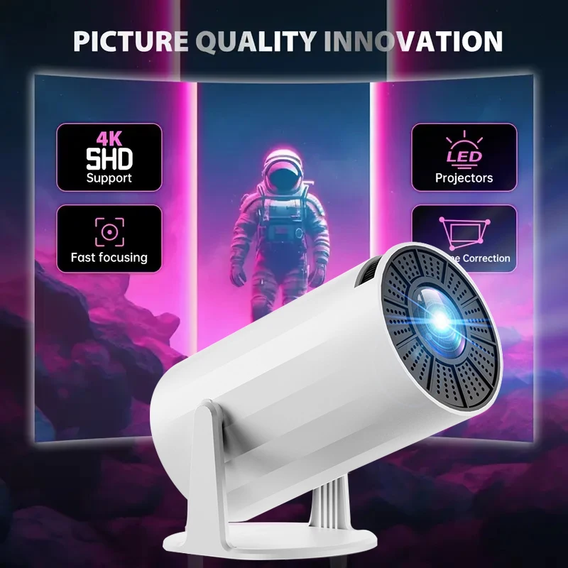 

Mini Projector 720P 180ANSI Portable Home Theater 180° Projection Angle Adjustment.suitable for Friends Party Office