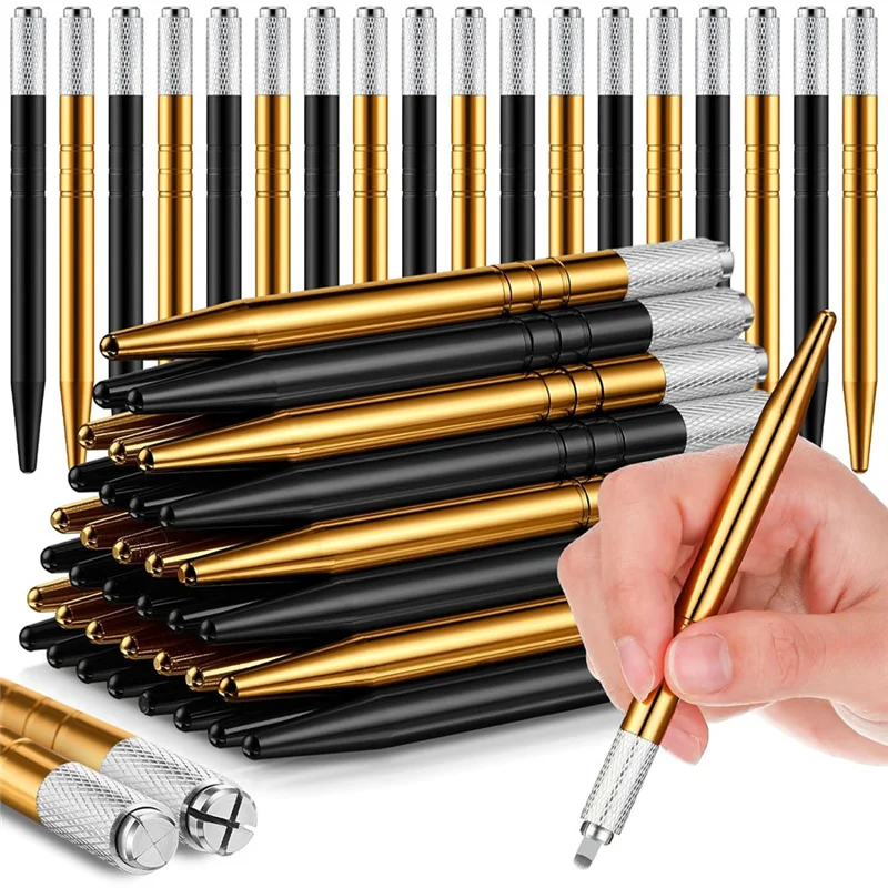 50 Count Microblading Pens Manual Eyebrow Pencils Microblading Supplies Aluminum Microblading Hand Tools For Cosmetics Durable B