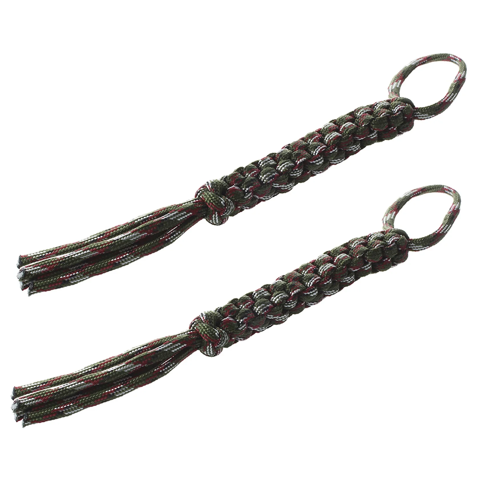 ABUM-2X Woodland Digital Camo Paracord Square Weave Knife Lanyard