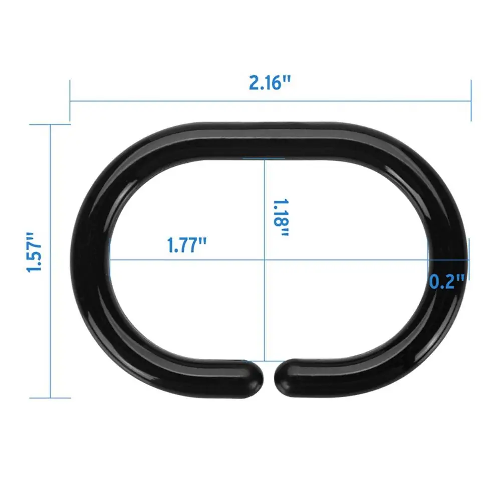 C Type Plastic Bathroom Accessories Hanging Replacement Curtain Rings Hooks Rings Curtain Hook Loop Clip