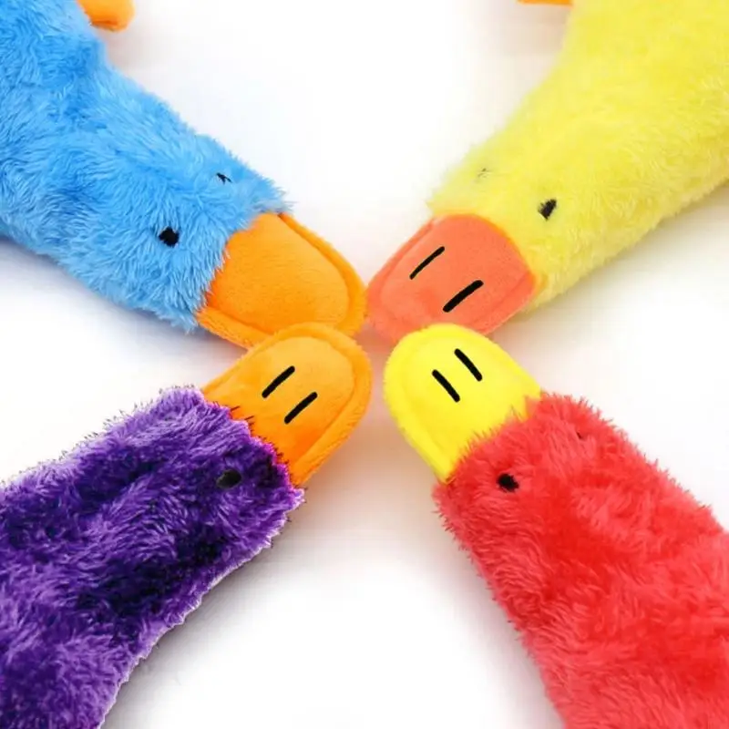 Kxra Dog Plush Sipeak фаршированные щенки Жетья игрушка мягкая шкура и искать для очистки зубов в стиле белой утки