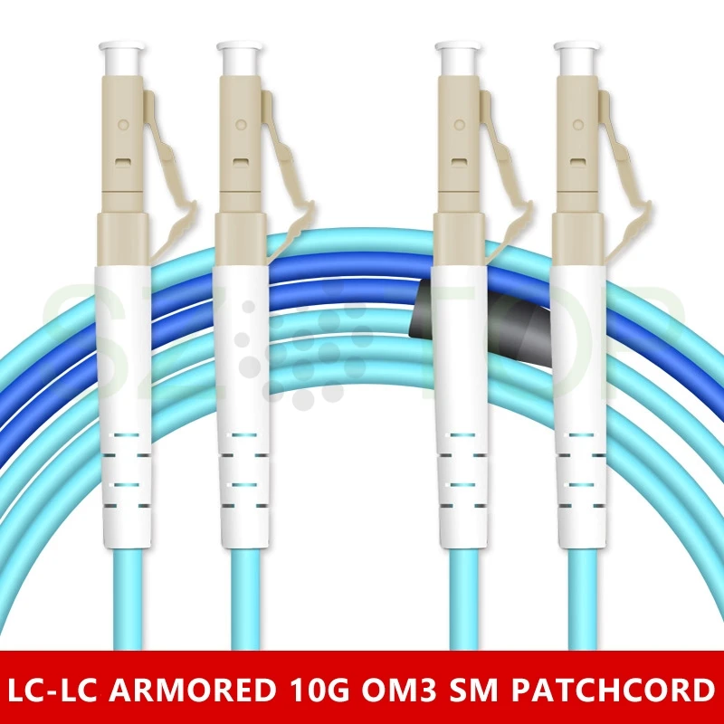 

20M Armored OM3 Duplex LC SC FC ST UPC APC Patch Cord Patchcord MM DX Multimode Fiber Patch cord Fiber Optic Pigtail customized