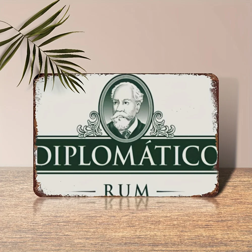 Vintage Diplomatico Rum Metal Tin Sign -  Iron Wall Art for Home, Bar, for Man Cave Decor - Wall Hanging, Pre-Drilled, Weather &