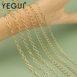 YEGUI C277,diy thin chain,18k gold rhodium plated,copper,pass REACH,nickel free,jewelry making,diy bracelet necklace,3m/lot
