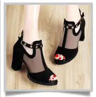 Summer Women's High Heels Mesh Breathable Women's High Heels Zipper Open Toe Fashionable and Comfortable Party Dress Shoes - Image 6