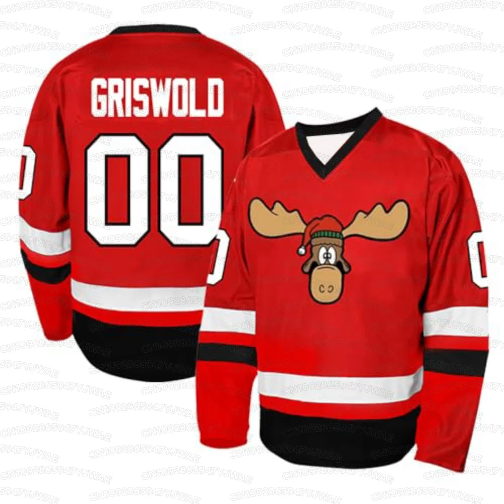 Men's Women's Christmas Style Griswold Ice Hockey Jersey Sports Jerseys Vintage Holiday Christmas Gift Long Sleeve T-shirt