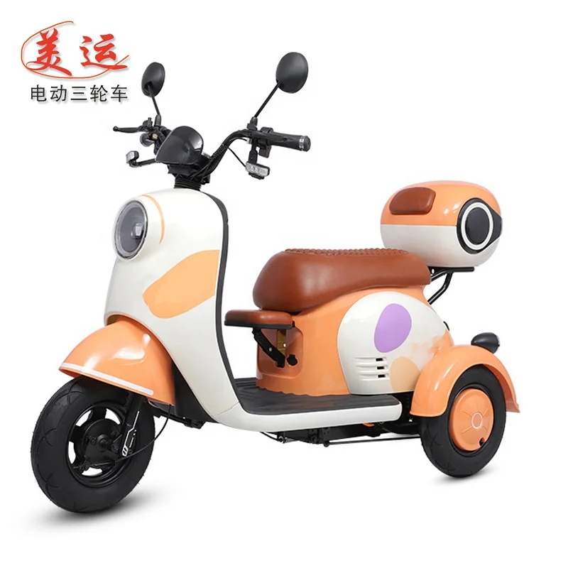 

City Trike Business Orange 3-колесный электрический пассажирский трехколесный велосипед мощностью 1000 Вт с батарейным питанием