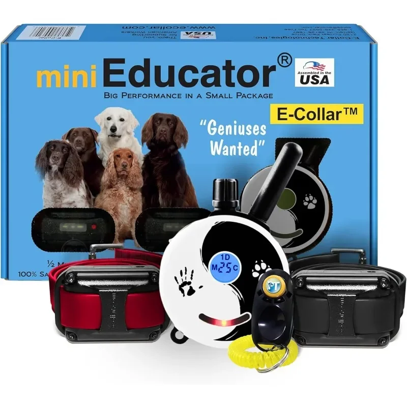 Mini Educator ET-302 Zen - 1/2 Mile Ecollar Dog Training Collar with Remote for Two Dogs - Small, Medium, Large Dogs - Static