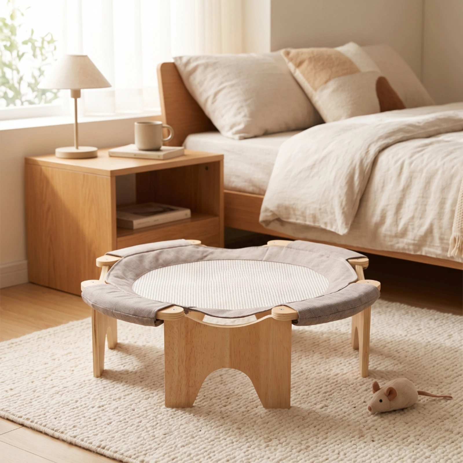Elevated Cat Bed Octagonal Raised Cat Bed Furniture Sturdy Long-Lasting for Cats, Indoor