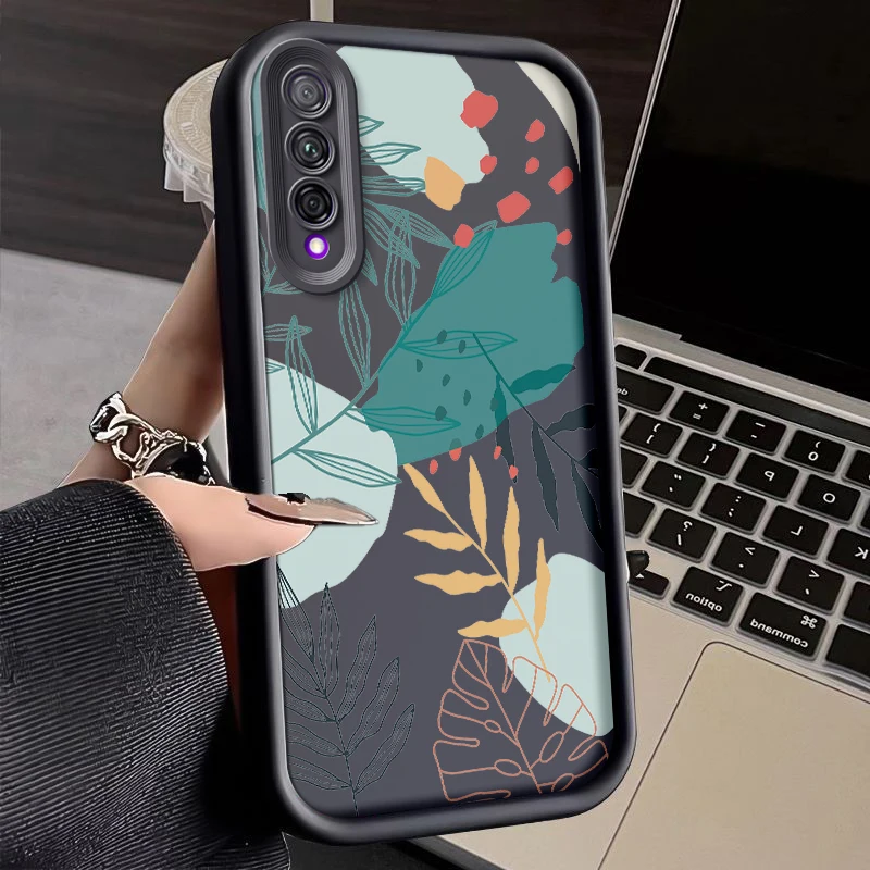 Чехол для телефона Huawei Y9S Honor 9X Pro, Мягкий Силиконовый противоударный чехол с рисунком свежего зеленого листа