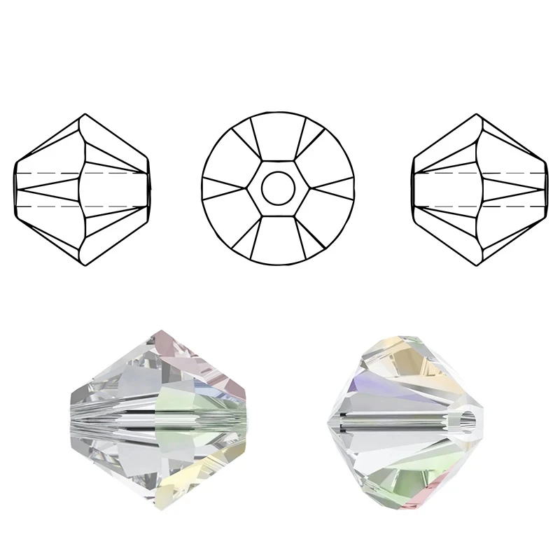 Top quality 4mm 200pcs/lot bicone crystal beads glass bicone shape beading accessories Loose bead for bracelet Jewelry Making