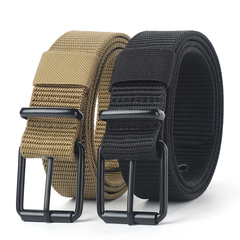 Lengthened needle buckle belt men\'s canvas porous  durable and strong men\'s outdoor belt casual jeans with women\'s fashion belt