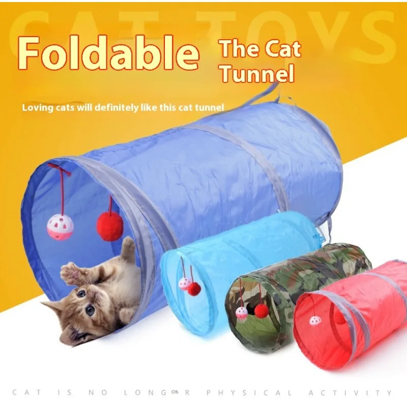 

multi-colored pet products cat two-way tunnel can store folding cat channel Zhiyi cat toy drill bucket pet products toy