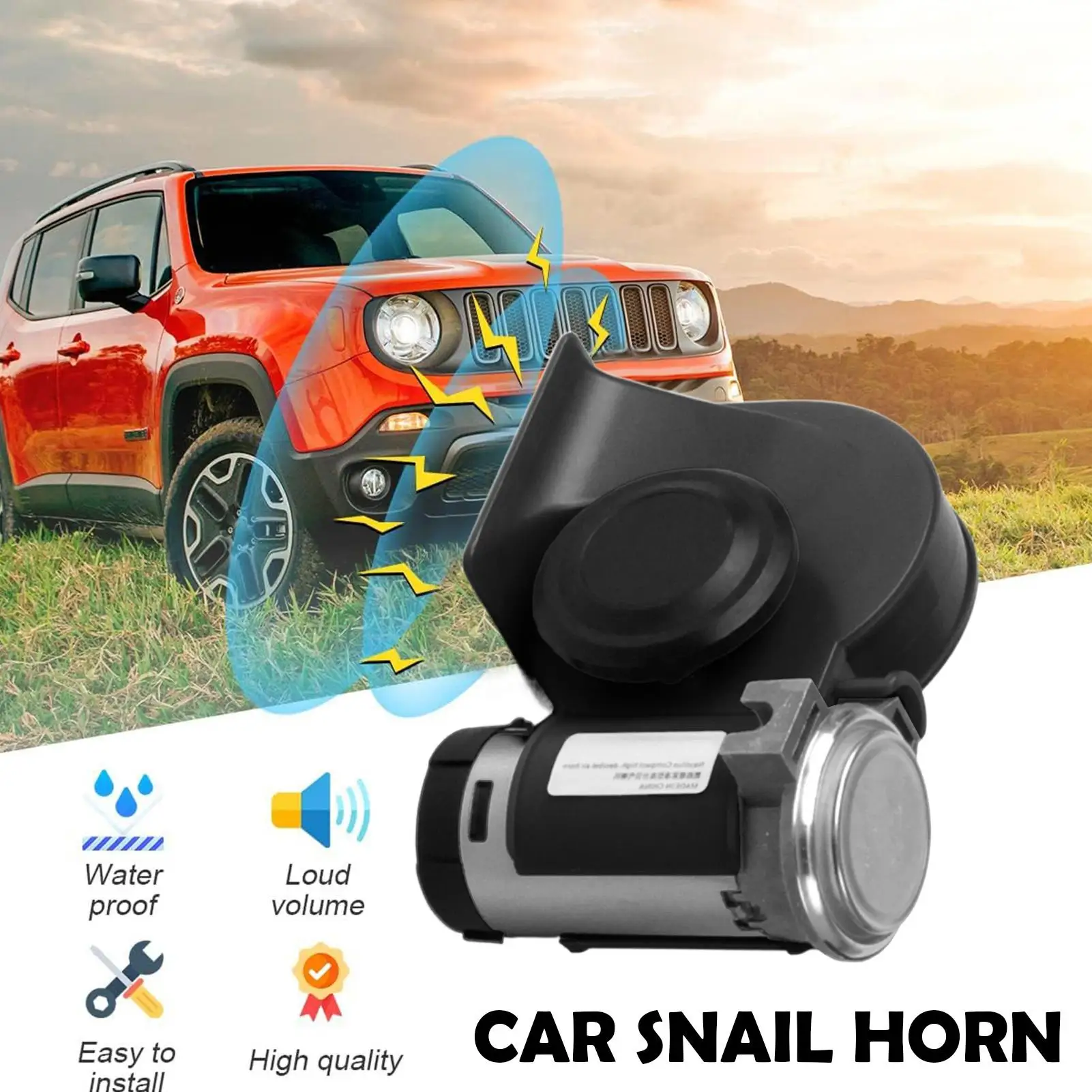 Klakson Mobil Kendaraan Klakson Udara Listrik 12V/24V Peringatan Udara Listrik Keras untuk Kendaraan Mobil Penumpang Skuter Sepeda Motor