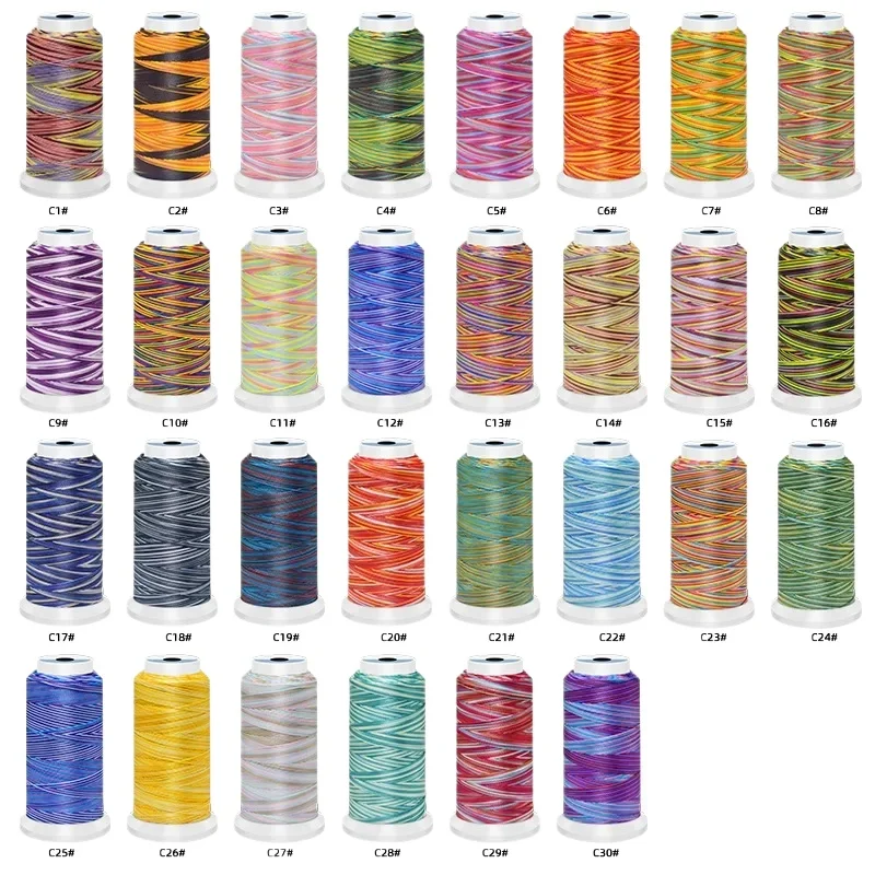 6pcs/Lot Polyester Colorful Thread  3 to 24 Strand 0.33mm to 1mm Dyed Braided Rope Tassels Textile Accessories Crafts Diy